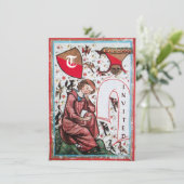 POET IM GARTEN DES VÖGELMONOGRAMS EINLADUNG (Stehend Vorderseite)