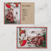 POET IM GARTEN DES VÖGELS - MITTELALTERES KOPF VISITENKARTE (Vorne/Hinten)