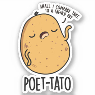 Poet tato Funny Potato Pun Aufkleber
