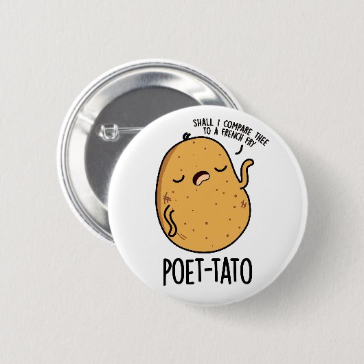 Poet tato Funny Potato Pun Button (Vorne & Hinten)