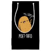Poet tato Funny Potato Pun Dark BG Kleine Geschenktüte (Vorderseite)