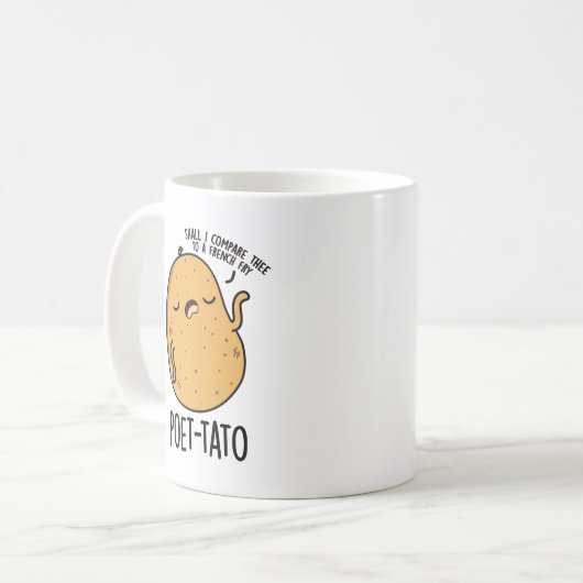 Poet tato Funny Potato Pun Kaffeetasse (Vorderseite Links)