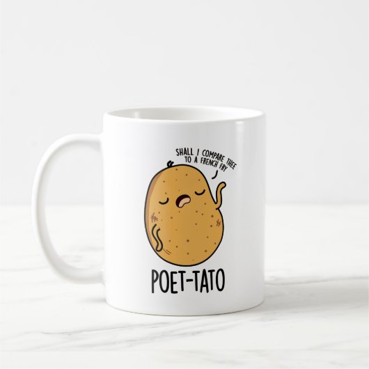 Poet tato Funny Potato Pun Kaffeetasse (Links)