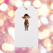 Poet Teen Christmas Elf White Gift Tags