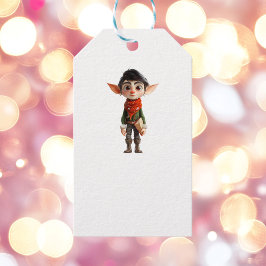 Poet Teen Christmas Elf White Gift Tags Geschenkanhänger