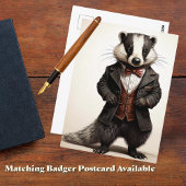 Poetcore Literary Weasel | Dark Academia Postkarte