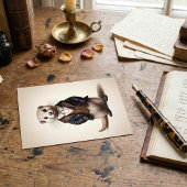 Poetcore Literary Weasel | Dark Academia Postkarte