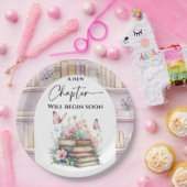 Poetcore New Chapter Pink Girl Book Baby Shower Pappteller (Party)