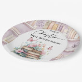 Poetcore New Chapter Pink Girl Book Baby Shower Pappteller (Schrägansicht)