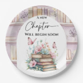 Poetcore New Chapter Pink Girl Book Baby Shower Pappteller (Vorderseite)