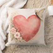 Poetic Butterfly Form - Heart Square Cushion Kissen (Decke)