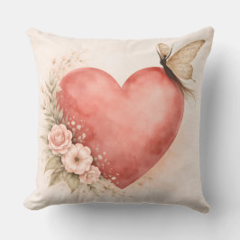 Poetic Butterfly Form - Heart Square Cushion Kissen