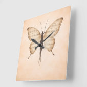 Poetic Butterfly Form Square Clock Quadratische Wanduhr (Winkel)