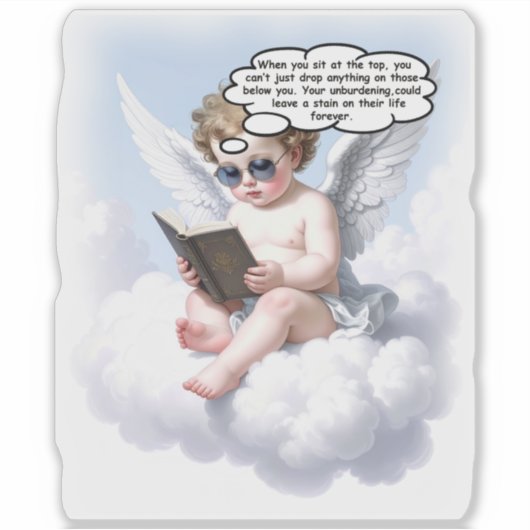 Poetic Cherub Wisdom Sticker (Vorderseite)
