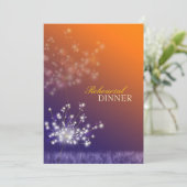 Poetic Dandelions Hochzeitessen Probe Einladung (Stehend Vorderseite)