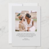 Poetic Script Foto Hochzeit Danke Karte (Rückseite)