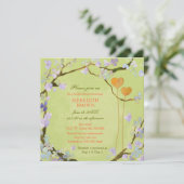 Poetic Two Hearts Spring Brautparty Einladung (Stehend Vorderseite)