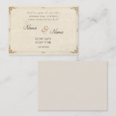 Poetic Vintage Wedding Invitation Card Begleitkarte (Vorne/Hinten)