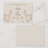 Poetic Wedding Invitation Card Begleitkarte (Vorne/Hinten)