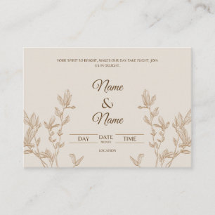 Poetic Wedding Invitation Card Begleitkarte