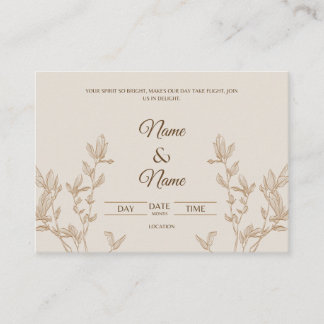 Poetic Wedding Invitation Card Begleitkarte