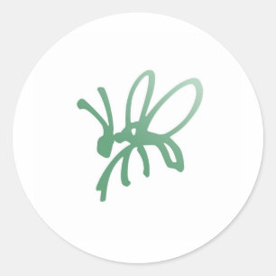 Poetica Bug Green Runder Aufkleber