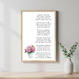 Poetische Blüten für die Mama Poster