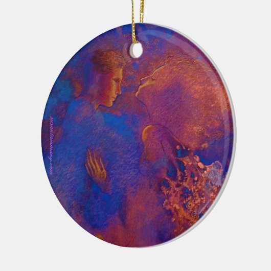 Poetische Liebhaber hängend Keramik Ornament (Links)