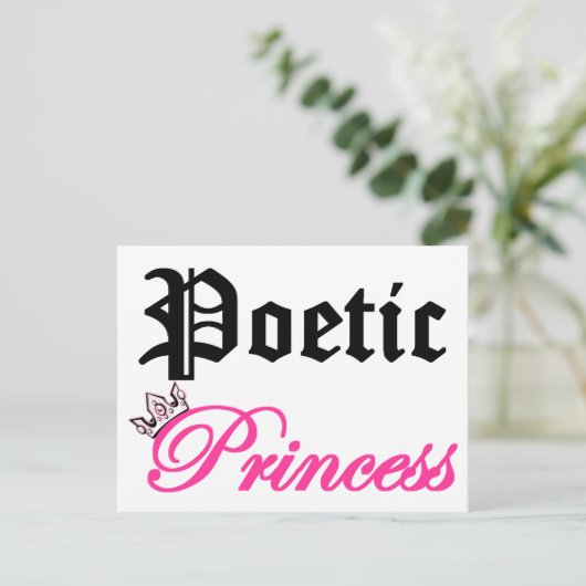 Poetische Prinzessin Postkarte (Stehend Vorderseite)