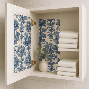 Poetische Rosen Französische Toile Floral Blau His Seidenpapier