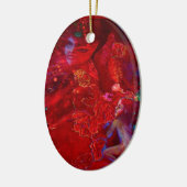 POETISCHE ROTE VERZIERUNG KERAMIK ORNAMENT (Links)