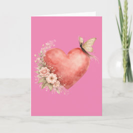 Poetische Schmetterlingsform - Herz gefaltete Gruß Karte