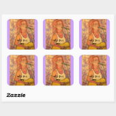 poetische Texte und Musikstudentenkunst Quadratischer Aufkleber (Blatt)