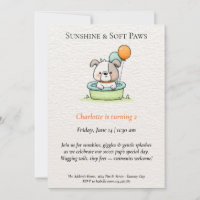 Poetische und Minimalistische Puppy Pool-Party Ein