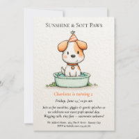 Poetische und Minimalistische Puppy Pool-Party Ein