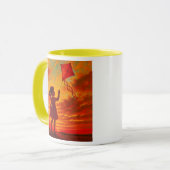 Poetischer, farbiger Mug, Drachen am Drachen. Tasse (Vorderseite Links)