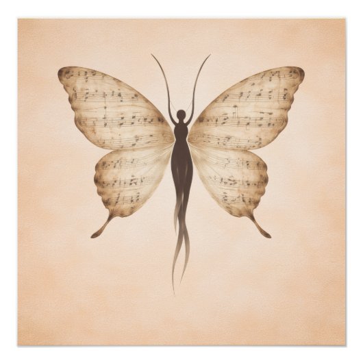 Poetisches Schmetterlingsform-Plakat Poster (Vorderseite)