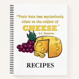 "Poetry and Käse" Rezept-Notebook Notizblock