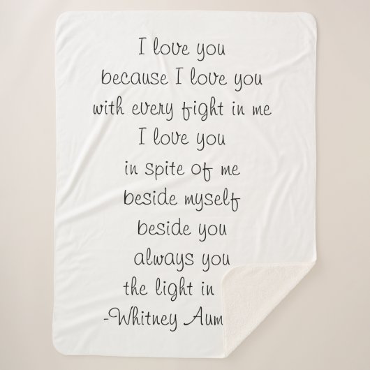 Poetry Blanket Sherpadecke (Vorderseite)