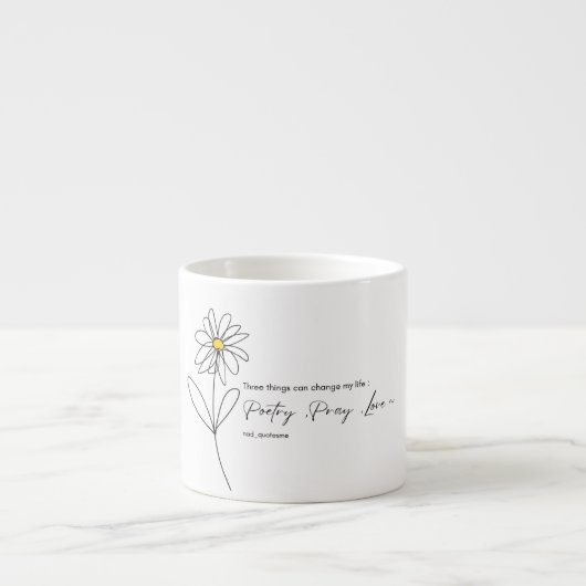Poetry Daisy Flower Mug Espressotasse (Vorderseite)