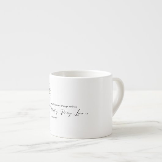 Poetry Daisy Flower Mug Espressotasse (Vorderseite Rechts)