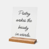 Poetry Evokes Akrylic Sign Acrylschild (Winkel)