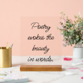 Poetry Evokes Akrylic Sign Acrylschild (Hochzeit)