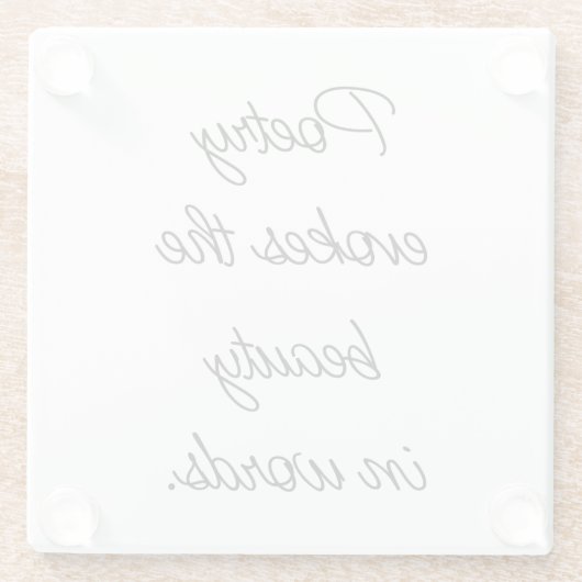 Poetry Evokes Glass Untersetzer (Rückseite)