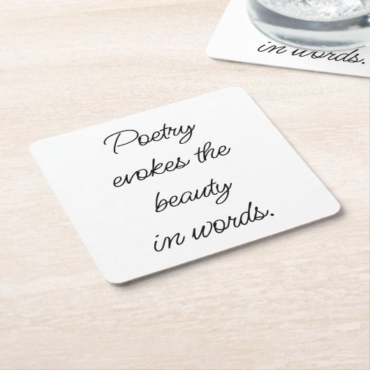 Poetry Evokes Paper Untersetzer (angewinkelt)