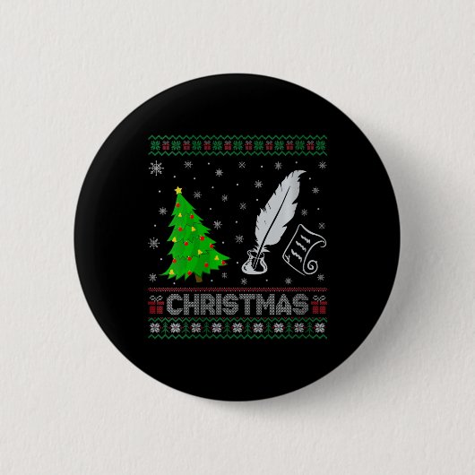 Poetry-Frauen-Weihnachtsbaum Lighting Ugly Weihnac Button (Vorderseite)