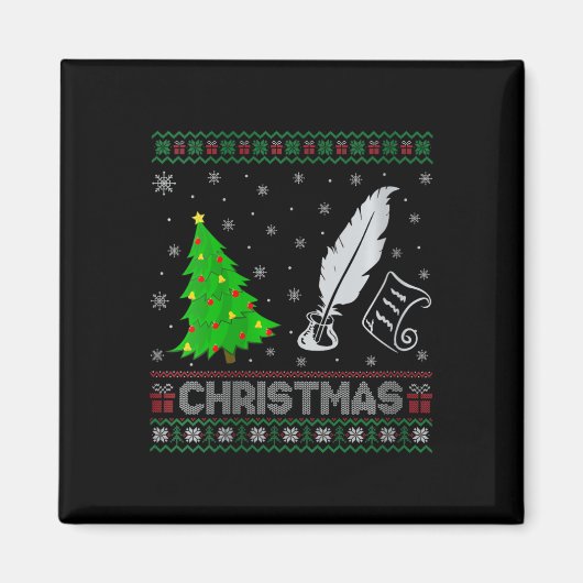 Poetry-Frauen-Weihnachtsbaum Lighting Ugly Weihnac Magnet (Vorne)