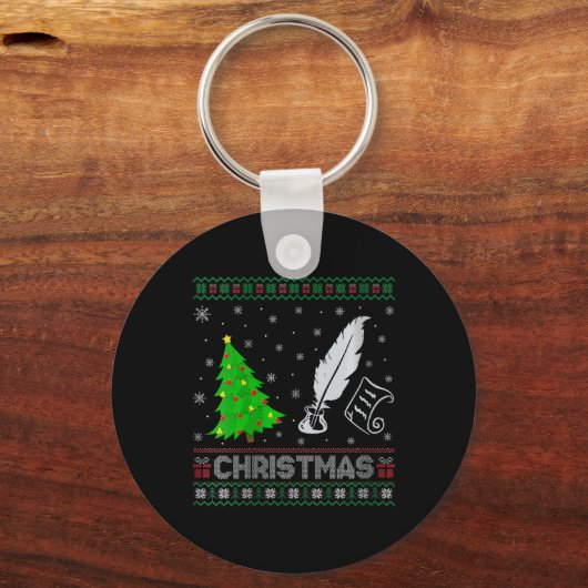 Poetry-Frauen-Weihnachtsbaum Lighting Ugly Weihnac Schlüsselanhänger (Vorderseite)