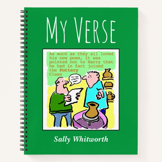 Poetry-Notebook mit dem Namen des Eigentümers Notizblock (Vorderseite)