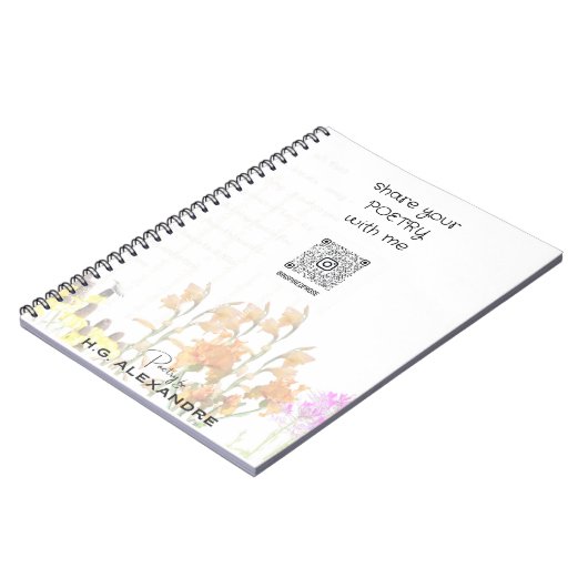 “Poetry Painted Softly” – Notebook Notizblock (Linke Seite)